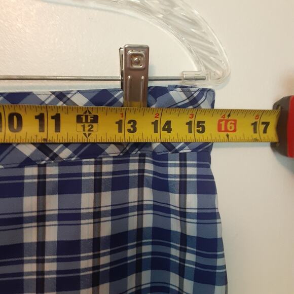 IZOD Gold Women's Golf Skort In Blue Plaid Size 4 Pockets Side Zip - Picture 8 of 9